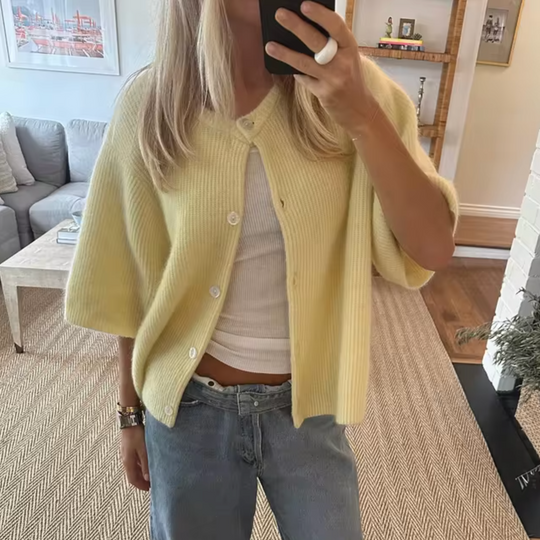 R&B | Kurze Strick-Cardigan mit Knöpfen für Damen