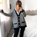 R&B | Lange Strickjacke für Frauen Schwarz