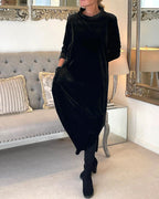 R&B | Elegantes Samtkleid mit Bauchabdeckung