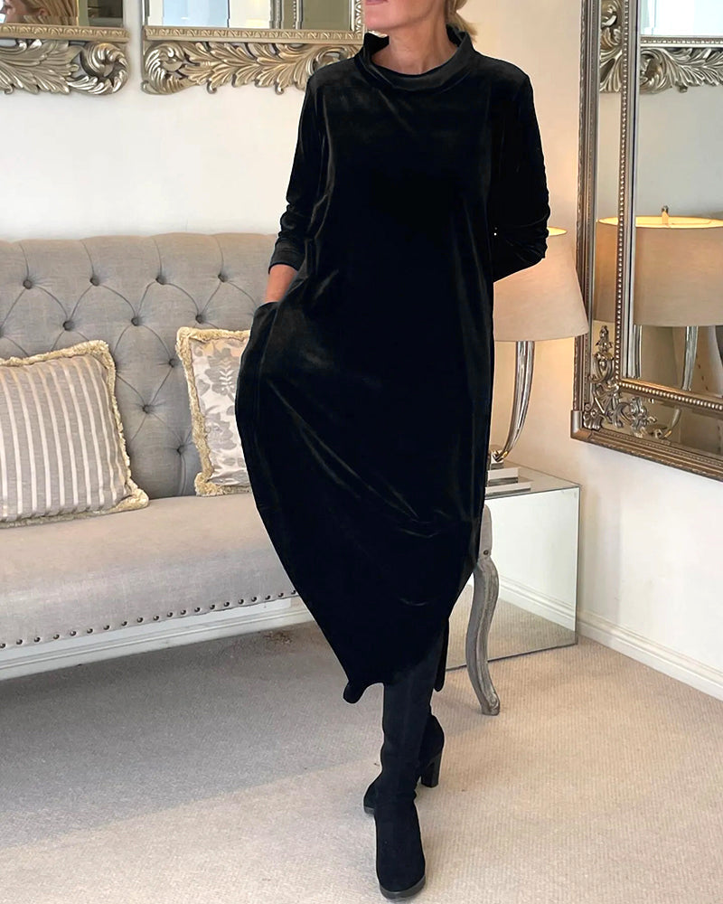 R&B | Elegantes Samtkleid mit Bauchabdeckung