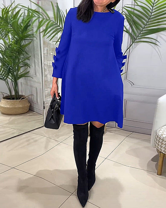 R&B | Knielanges Kleid mit Langen Ärmeln