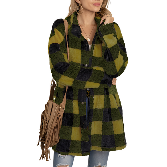 R&B | Stilvolle lange Damen-Karojacke