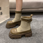 R&B | Canvas Kurzstiefel Dicksohlige Reißverschluss