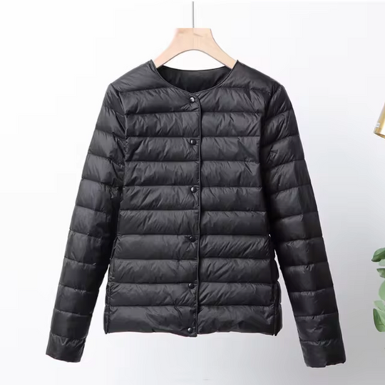 R&B | Daunenjacke Slim Fit Leicht Gewattet Kragenlos Hüftlänge
