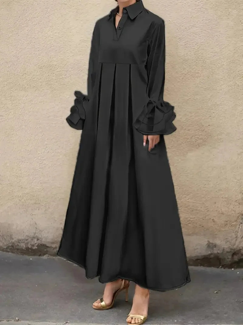 Damen Lange Hemdblusenkleid R&B