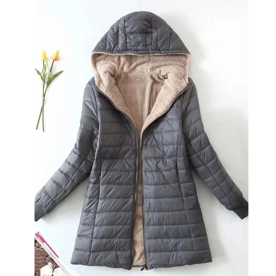 R&B | Luxuriöse Fleecegefütterte gepolsterte Jacke mit Kapuze für zusätzlichen Komfort Ideal für Herbst/Winter