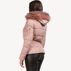 R&B | Winter Gepolsterter Puffermantel mit Kunstfellkapuze Damen