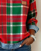 R&B | Sweatshirt mit Karo Patchwork
