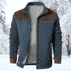 R&B | Gepolsterte Jacke Klassischer Kragen Knopfverschluss Kontrastierende Ärmel & Schultern