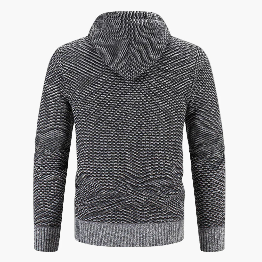 R&B | Strick-Kapuzenjacke für Herbst und Winter - Komfortabler Freizeit-Hoodie mit Reißverschluss
