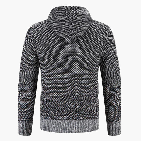 R&B | Strick-Kapuzenjacke für Herbst und Winter - Komfortabler Freizeit-Hoodie mit Reißverschluss