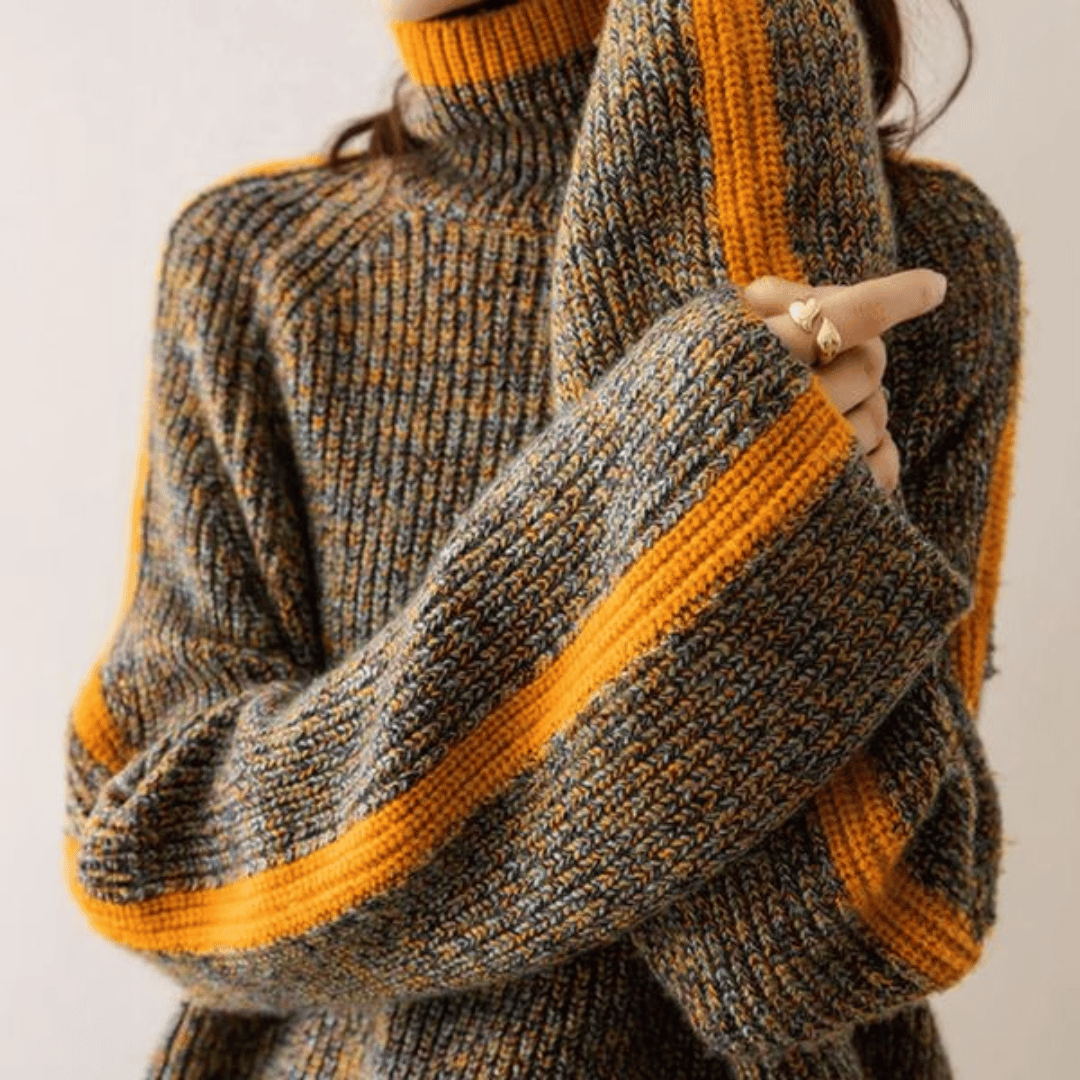 R&B | Strickpullover mit Rollkragen Im Übergröße Stil