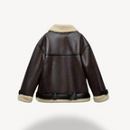 R&B | Damen Faux Shearling Pilotenjacke Braun