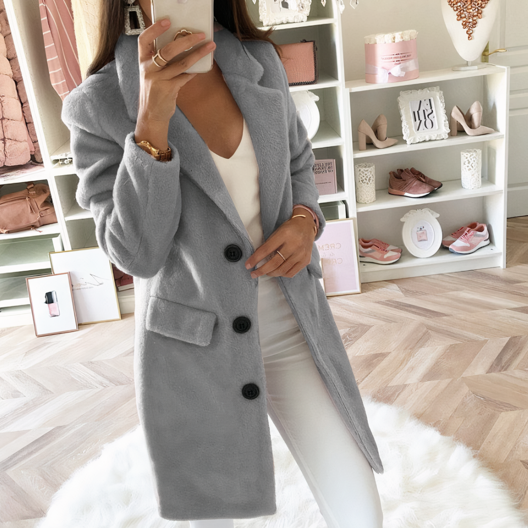 R&B | Lange Mantel für Frauen Schwarz