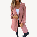 R&B | Frauen Wollmischung Langjacke mit Knopfverschluss