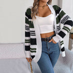 R&B | Gestreifte Strick-Strickjacke mit Modernem Look