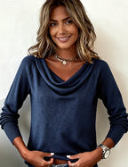 R&B | Langärmeliger Pullover mit Plüschkragen