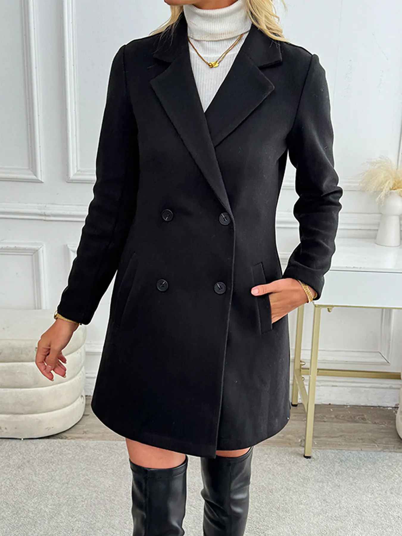 R&B | Eleganter Blazer Mantel mit Doppelknöpfen
