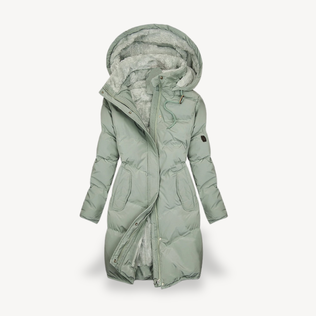 R&B | Damen Pufferjacke mit Kunstfell Gefüttert, mit Kapuze