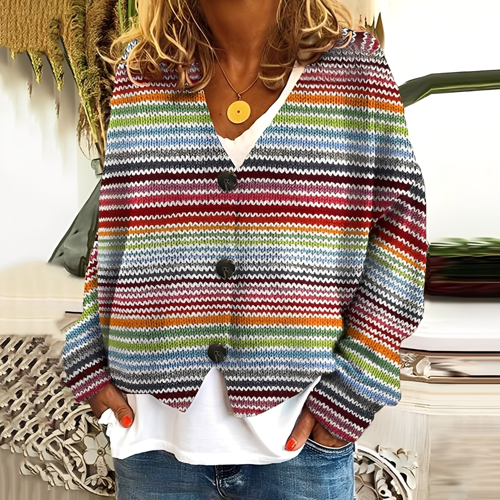 R&B | Gemütlicher, weicher Damenpullover mit Muster
