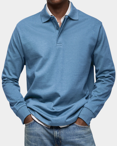 Herren Professionelles Langarm-Poloshirt