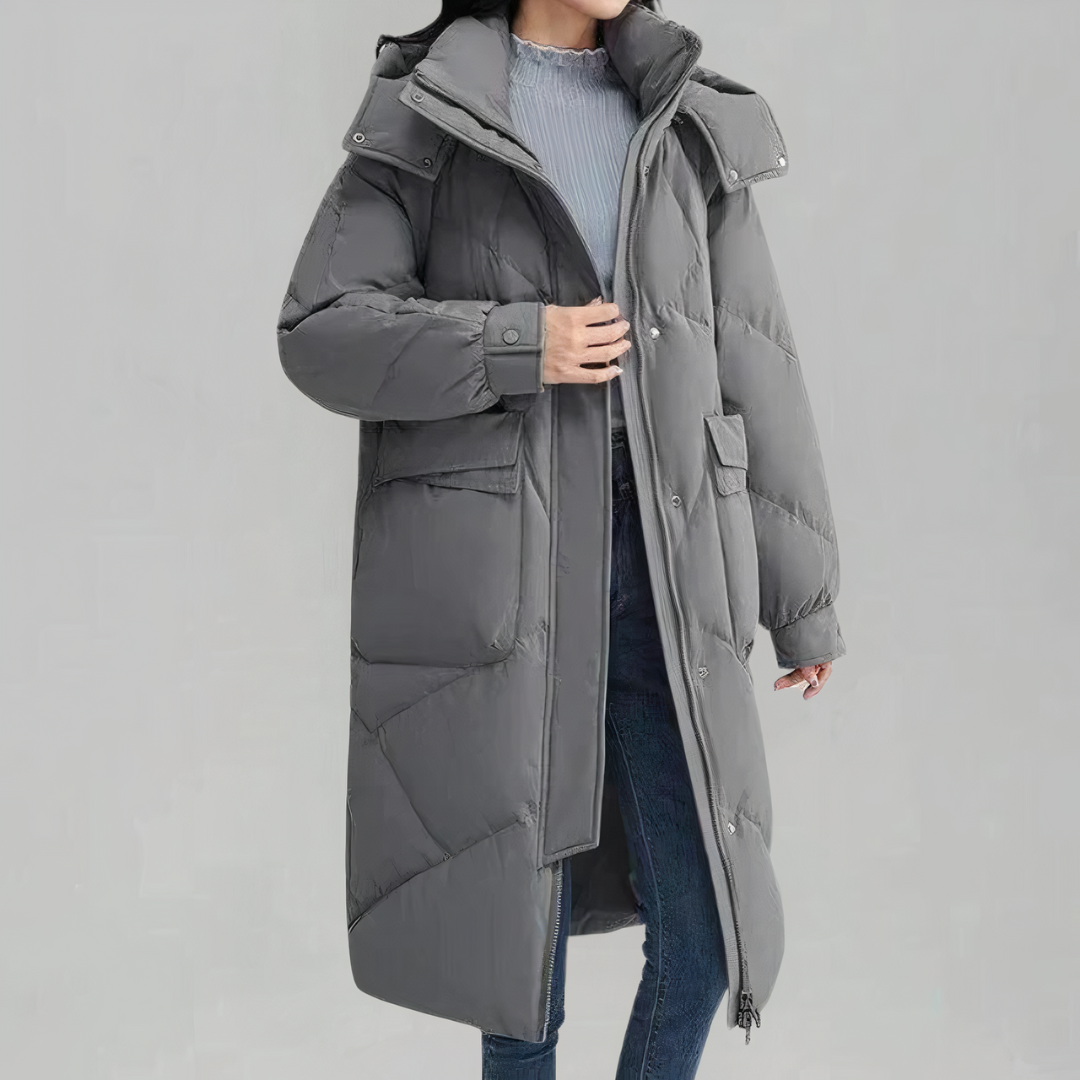 R&B | Lange Daunenjacke für Damen Chic