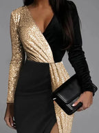 Goldenes Glitzerkleid | Abendlicher Glamour