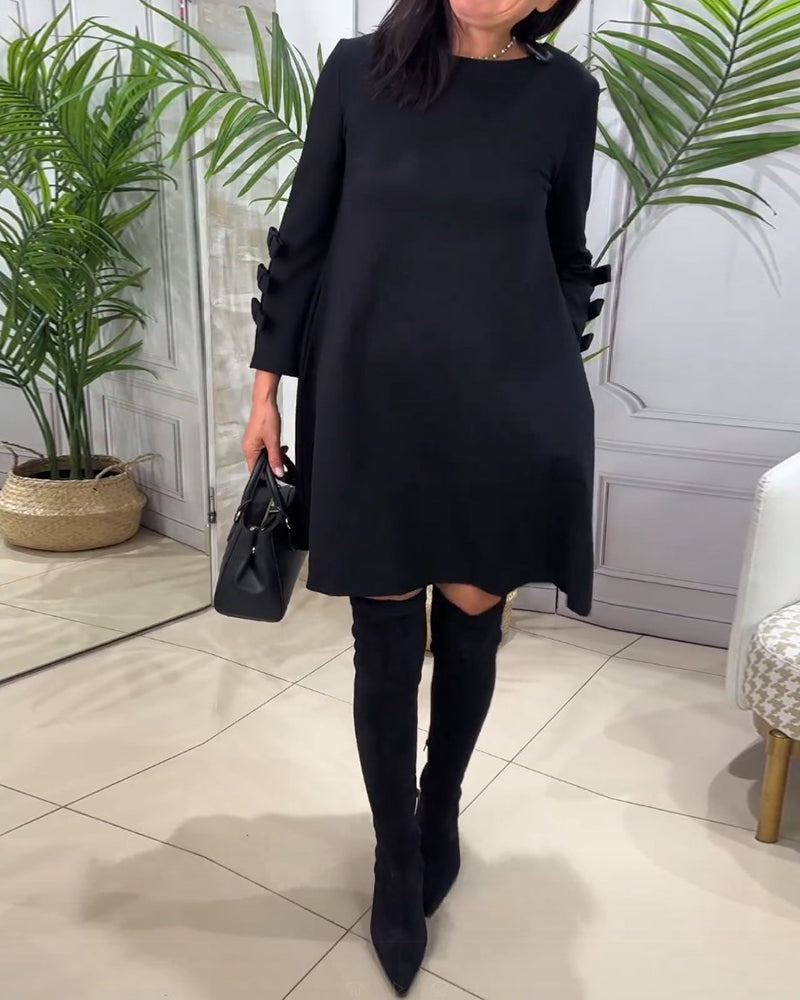 R&B | Knielanges Kleid mit Langen Ärmeln