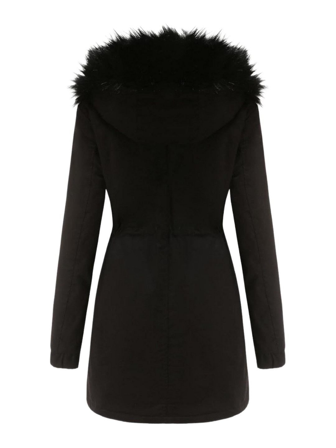 R&B | Pelz Winterjacke für Damen - mit Kapuze und Taschen