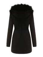 R&B | Pelz Winterjacke für Damen - mit Kapuze und Taschen