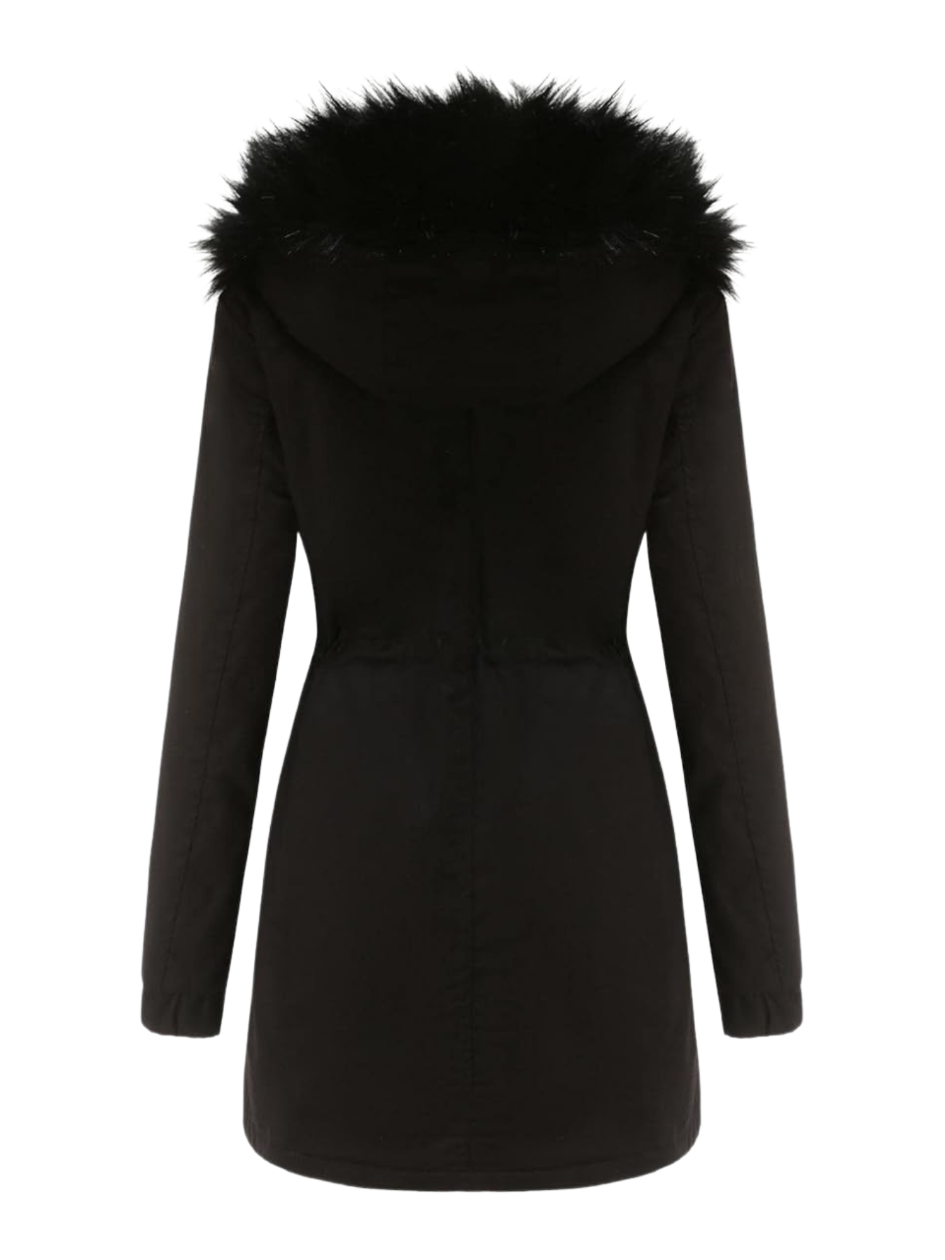 R&B | Pelz Winterjacke für Damen - mit Kapuze und Taschen