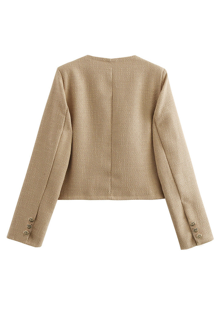 R&B | Figurbetonte Bouclé-jacke Dekorative Knöpfe Raffiniert und Modern