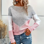 R&B | Sweater - Colorblock Strickpullover mit Netzdetails