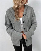 R&B | Schlichter Cardigan mit Kapuze und Schnüren