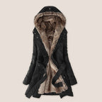R&B | Kunstpelz gefütterter Parka Kapuze Mid Thigh Parka