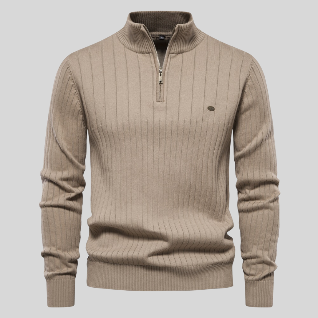 R&B | Strickjacke mit Half-zip Wollmischung Elegant, Warm