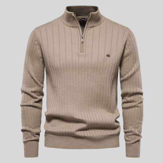 R&B | Strickjacke mit Half-zip Wollmischung Elegant, Warm