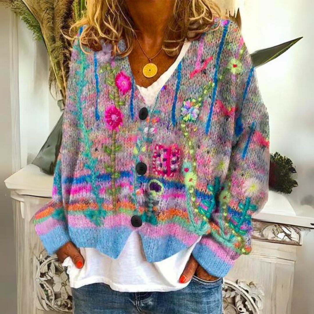 R&B | Luxuriöse Bedruckte Strickjacke