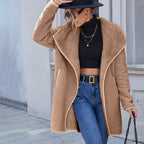 R&B | Fluffy Lange Jacke Polyester Warm, Stilvoll