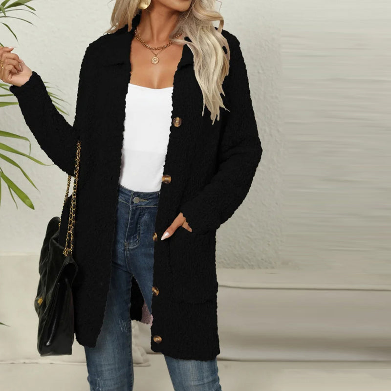 R&B | Einfarbiger Strickjacke