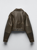 R&B | Kurze Jacke aus PU-Leder für Frauen Warm