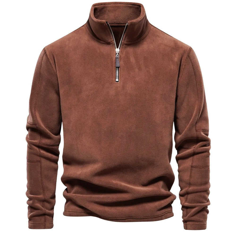 R&B | Strickpullover mit Half-Zip Wollmischung Klassisch und Bequem