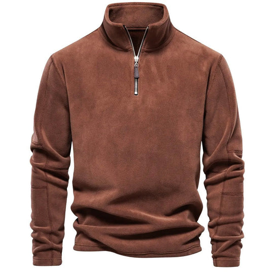 R&B | Strickpullover mit Half-Zip Wollmischung Klassisch und Bequem