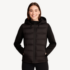 R&B | Schwarze Pufferjacke mit Kapuze für Frauen