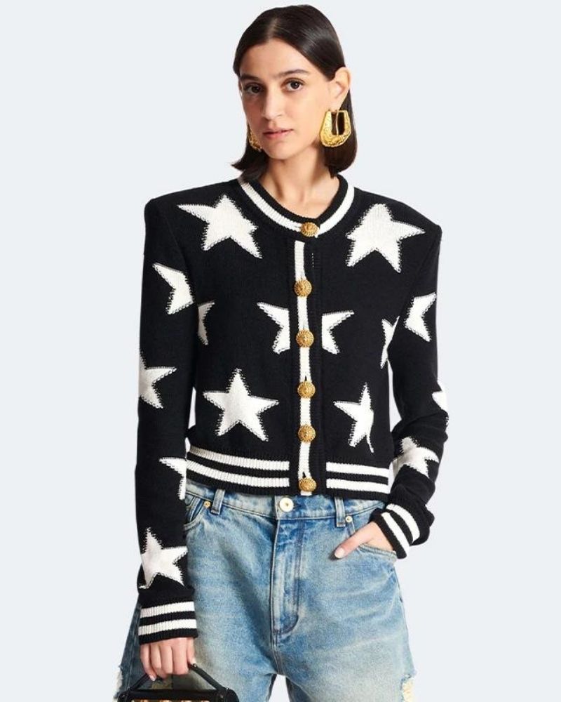 R&B | Strick Jacquard Cardigan