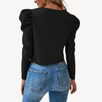 R&B | Puffärmel Zip-Up Jacke Frauen