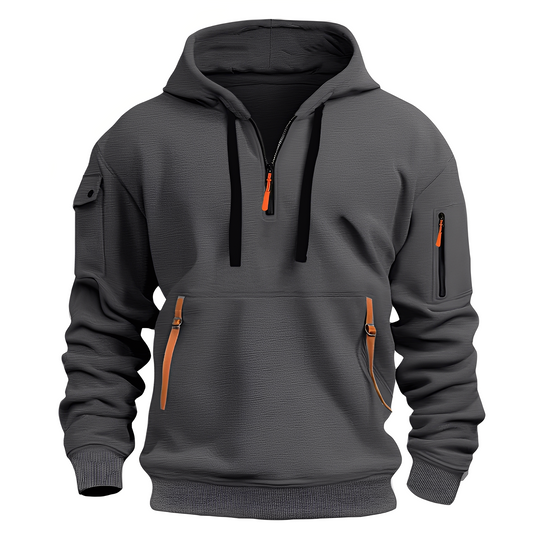 R&B | Lässiger, lockerer Hoodie mit Reißverschluss für Männer