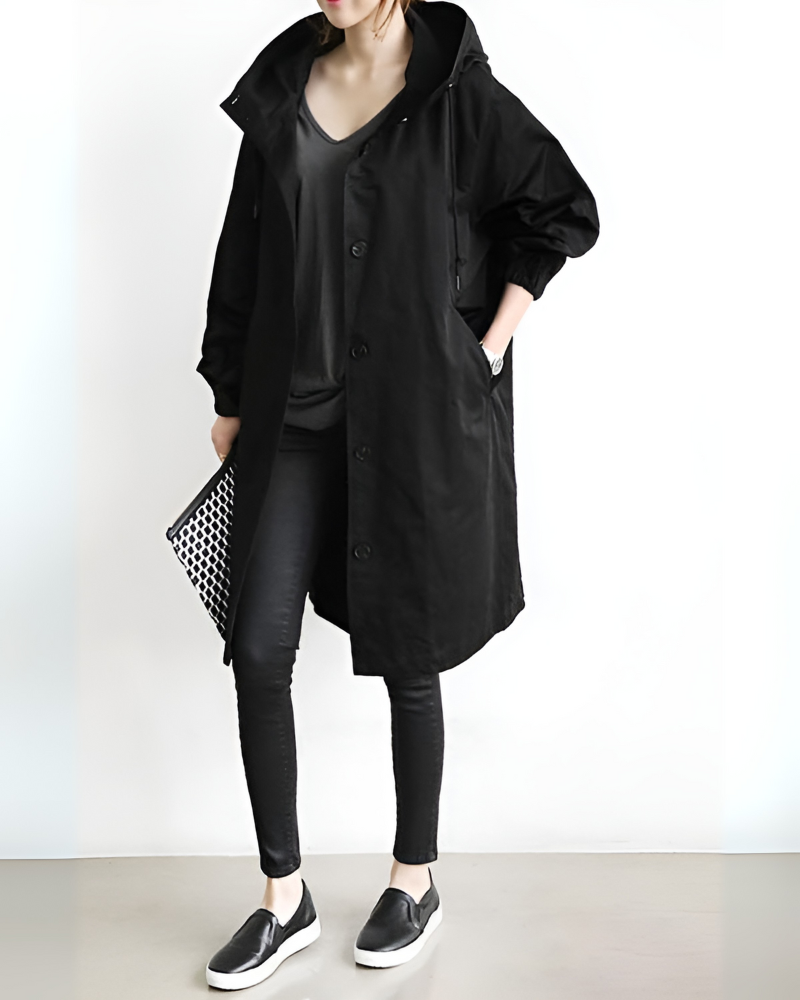 R&B | Klassischer Trenchcoat mit Kapuze