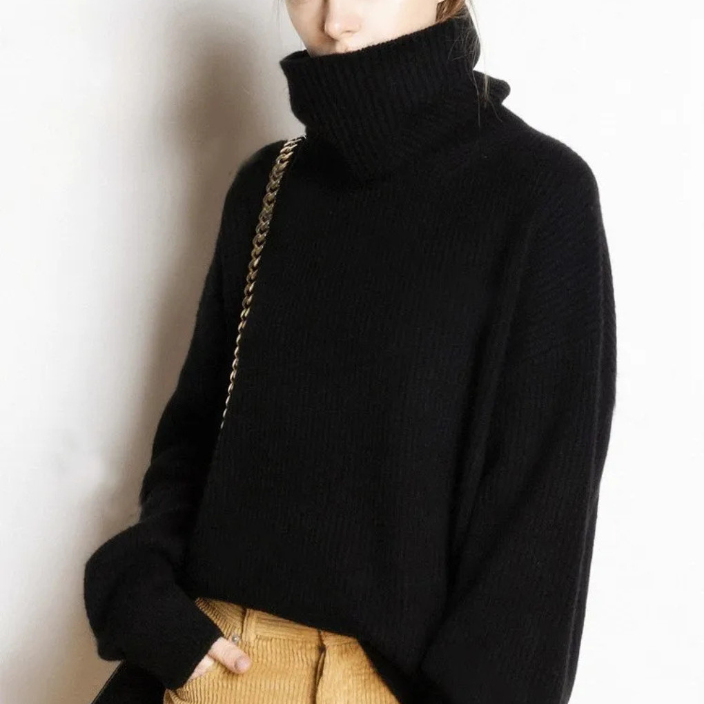 R&B | Pullover - Damen Herbst Oversized Polokragen Pullover