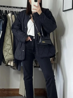 R&B | Gepolsterte Jacke Damen, Leichtes Übergröße Modell mit Taschen, Knopfverschluss